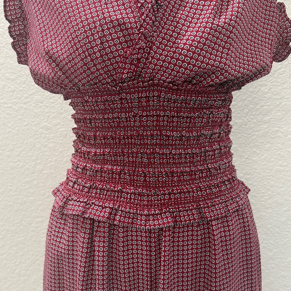 Max Studio Red Patterned Jumpsuit - Picture 8 of 10